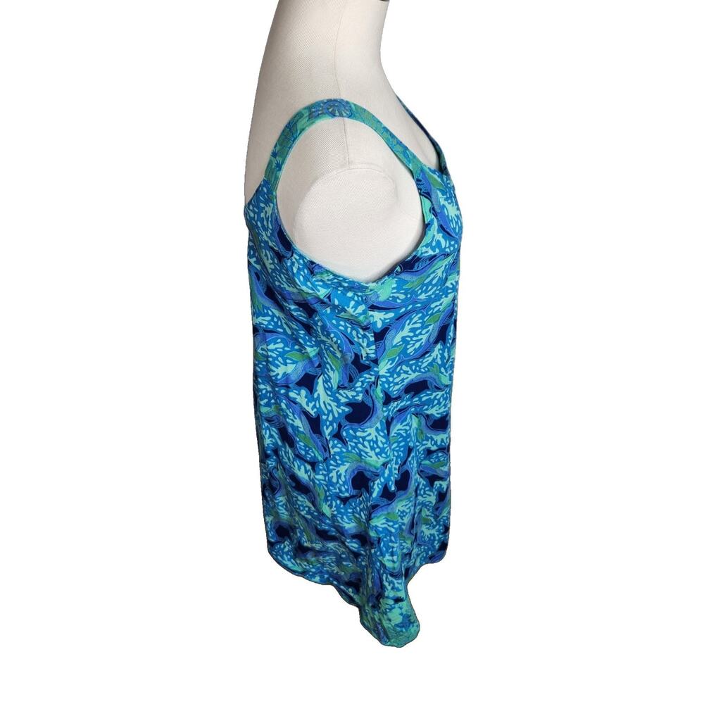 Rainbow Jo Hawaiian Short Sun Dress Womens Medium Dolphin Print Beachy Vacation - Picture 5 of 11